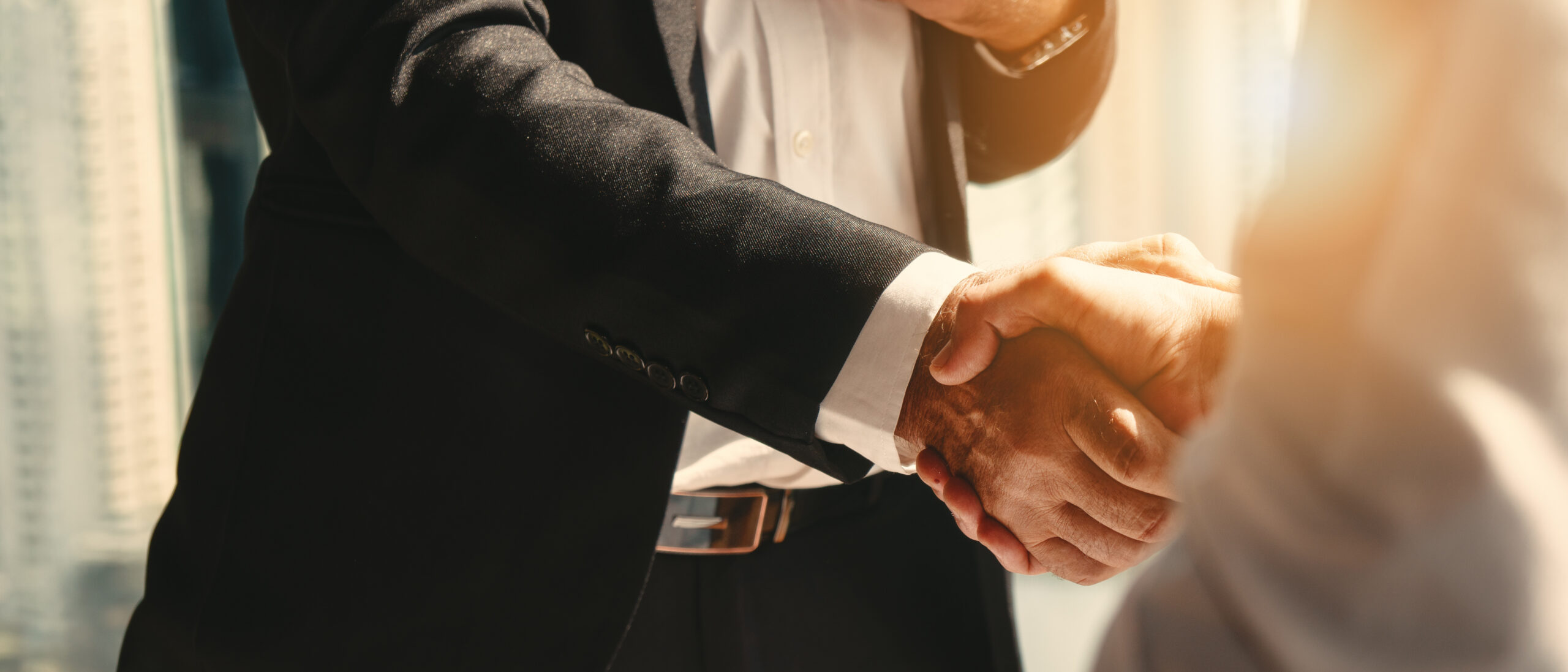 Contexte professionnel : homme d'affaires serrant la main